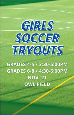 Girls Soccer Tryouts Gr. 4-5